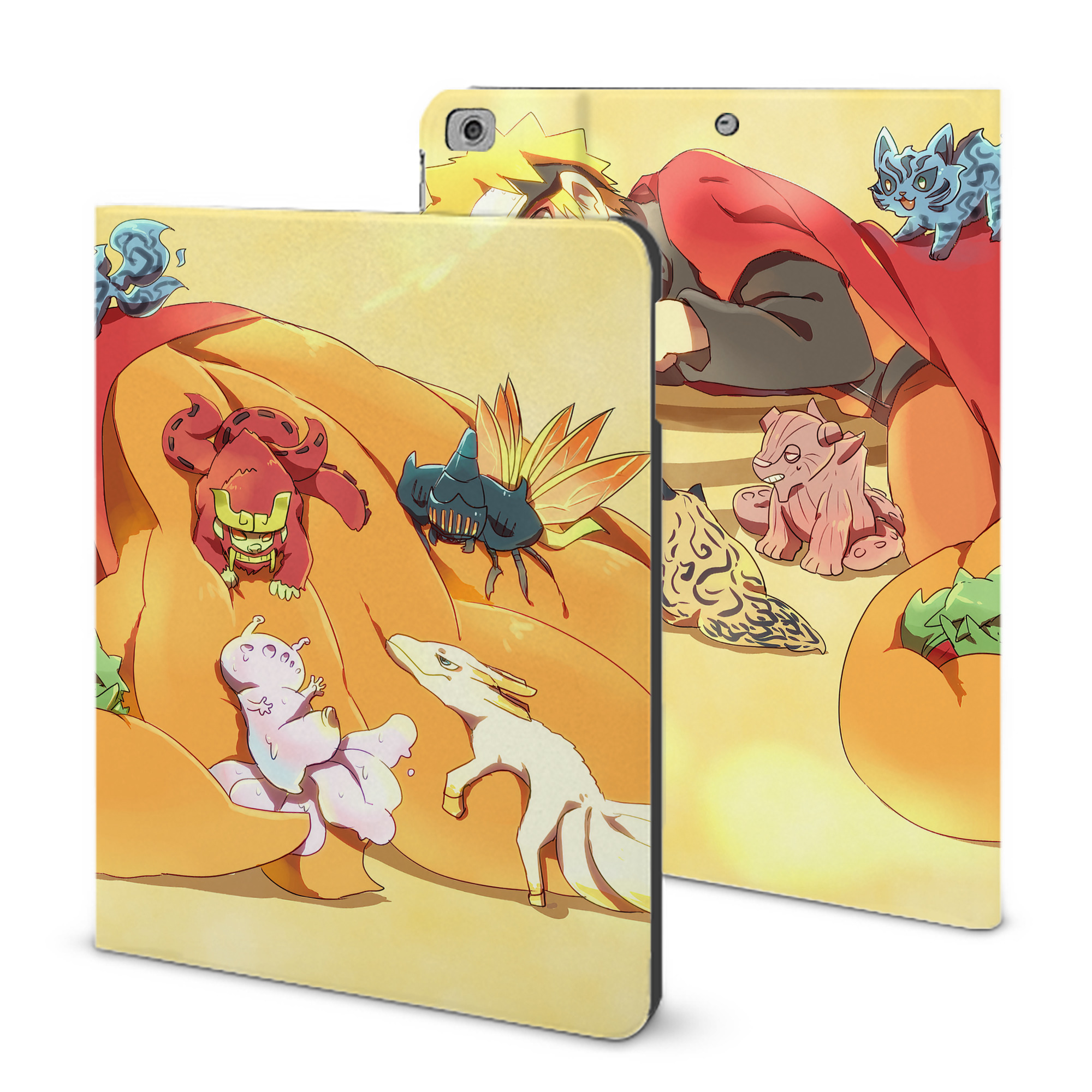 （画像用） NARUTO -ナルト- NARUTO -ナルト- 疾風伝 IPad ケース ブック型 PUレザー TPU 耐衝撃 軽量 薄型 ペン収納なし 全面保護 IPad 各モデル対応